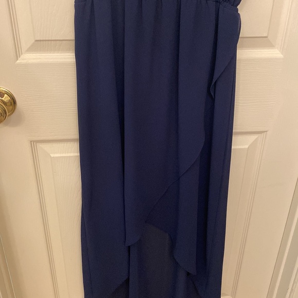 Navy Lace back Hi-Lo Hem Maxi Dress - Picture 8 of 11